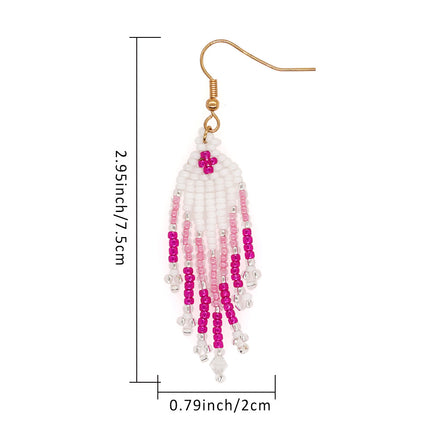 Gradient Long Tassel Earrings Women's European and American Bohemian Style Summer Holiday Girlfriend Gift Earrings Wholesale
