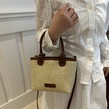 Straw Woven Bucket Bag / Sac Seau Paille Tressée