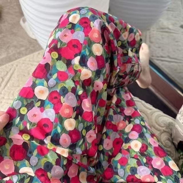Extra Large Size 150kg Can Be Worn as Large-Size Pajama Pants for Women, Long Pants with a Vintage High-End Feel, Floral Pants, Loose Home Pants for Wearing Outside