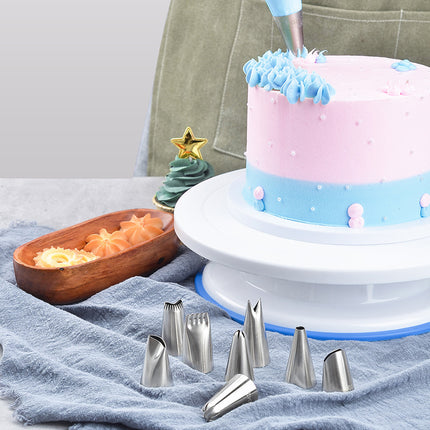 Baking tools suit cake decorating table turntable decorating mouth decorating bag spatula scraper plastic turntable wholesale