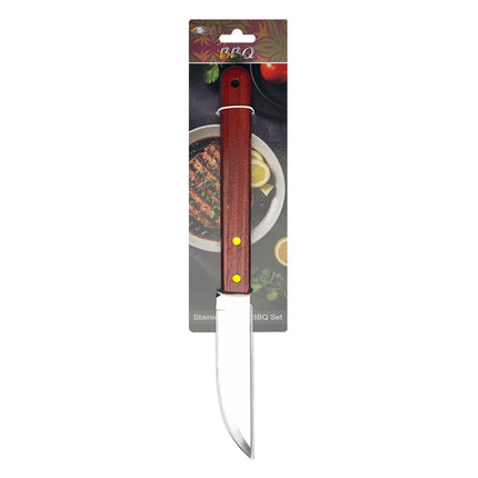 Outdoor camping barbecue tools combination stainless steel grill suit wooden handle fork shovel clip BBQ accessories cloth bag