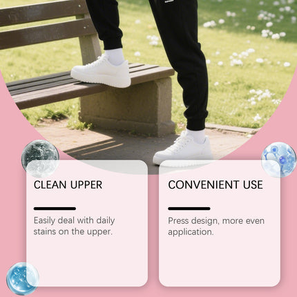 Jakehoe White Shoe Cleaner, Sports Shoe White Shoe Cleaner, Yellow Dirt-Free Portable Cleaner