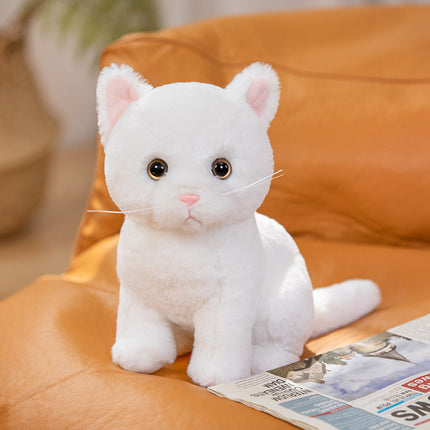 Cute Artificial Cat Doll Plush Toy Black Cat Doll White Cat Orange Cat Rag Doll Girl Birthday Gift for Kidsren