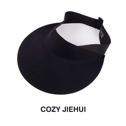 Traceless Sunscreen Hat Women's Foldable Empty Top Hat Summer Anti-UV Big Brim Sun Hat Student Sun Hat