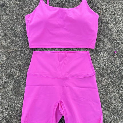 Women's Tight Stretch Yoga Shorts suit U-Shaped Camisole Outer Wear Sports Underwear gym yoga set