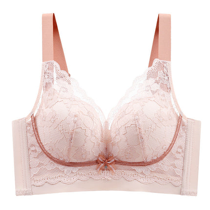 Wireless Plus size underwear women's breast adjustment bra thin big chest small push up breast collection anti-sagging