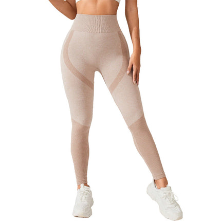 High-Waisted Butt-Lifting Yoga Leggings with Elastic Tummy Control, Breathable and Seamless for Fitness and Dance Training