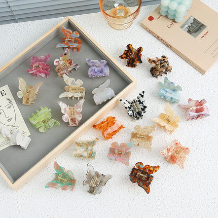 Super Fairy Romantic Butterfly Grab Clip French Temperament Acetic Acid Hair Grab Back of Head Clip Hairpin Hair Accessories Headwear Women's Spring and Summer