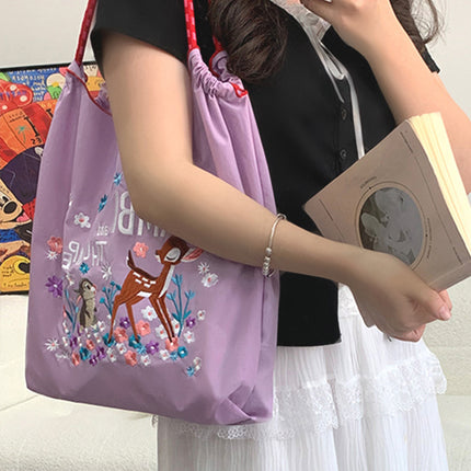Summer New Japanese Embroidered ballchain Environmental Bag All-match Satchel Shopping Bag Shoulder Bag Canvas Tote Bag