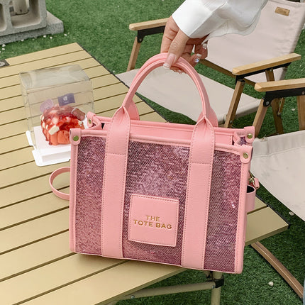 Cross-Border 2025 New Bags Korean Style Fashionable Simple Sequin Bags Tote Bag Shoulder Crossbody Handbag