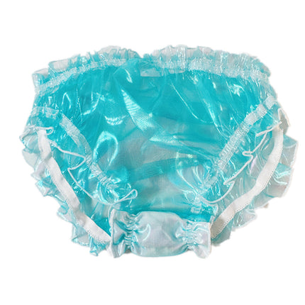 European and American style men's wearable laser magic color organza full transparent sexy firepower full open couple men's and women's underwear