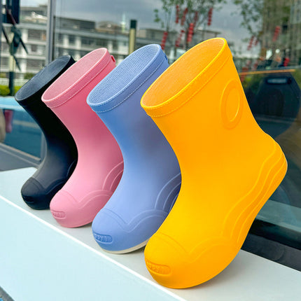 Cross-Border Hot-Selling Fashionable Mid-Calf Women's Rain Boots New Outdoor Waterproof Shoes Non-Slip Casual Water Boots Women's Rain Boots Rubber Shoes