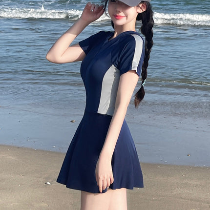 One-Piece Girls' Swimsuit 2026 New Summer Conservative Slimming Cover-Up Pure Desire Internet Celebrity Style Student Class Hot Spring Bathing