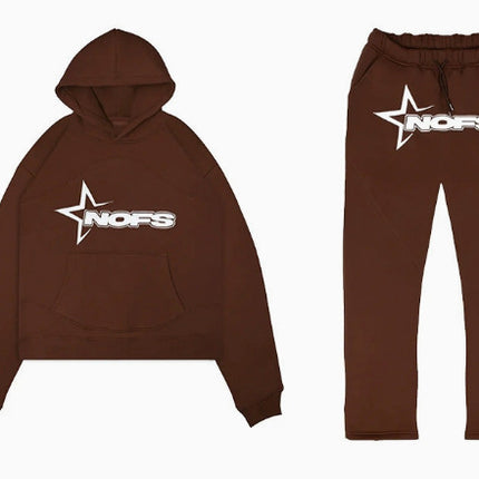 Y2K New Long Sleeve Noes Hoodie Suit Sweatshirt Two-Piece Punk Band Rock Clothing Streetwear