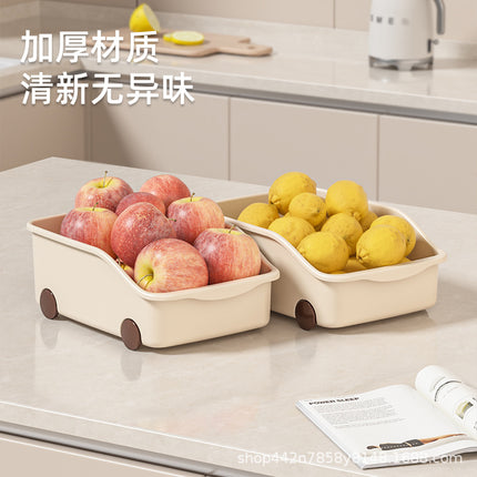 Cross-border Kitchen Storage Box Cabinet Desktop Storage Plastic Cabinet with Pulley Pot Lid Seasoning Storage Rack Amazon
