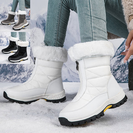 Outdoor Snow Boots for Women 2025 Winter New Style Fleece-Lined Cotton Boots Women's Cross-Border Large Size Outdoor Fleece-Lined Warm Boots