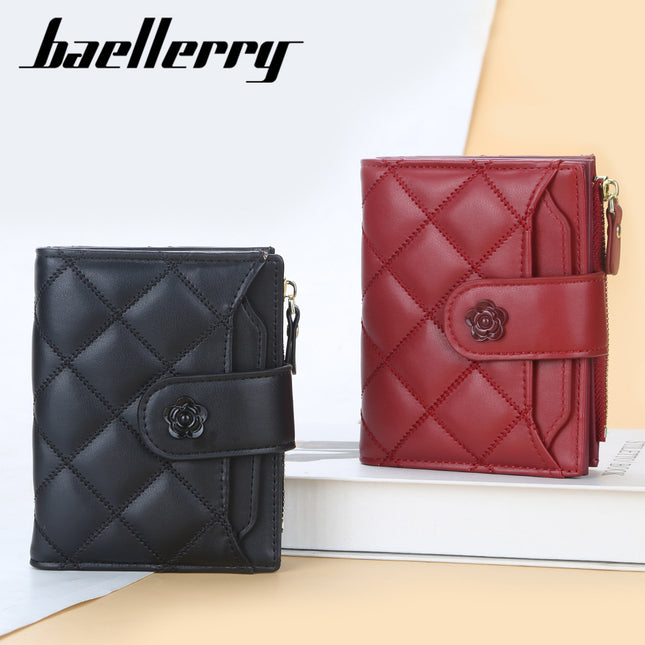 Baellerry Short Women's Wallet Fashionable K-Style Multi-Card Slot Card Holder Vertical Storage Simple Coin Purse for Women