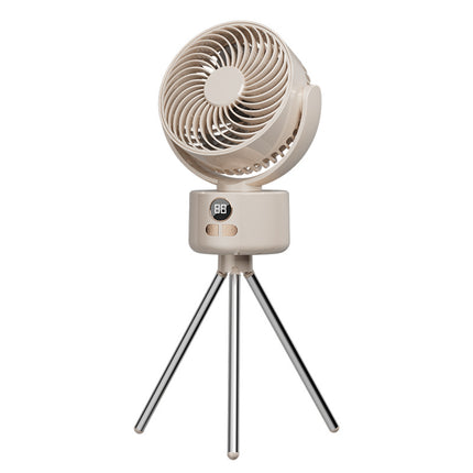 Outdoor camping fan travel folding detachable digital display usb charging shaking head small fan tent fishing essential