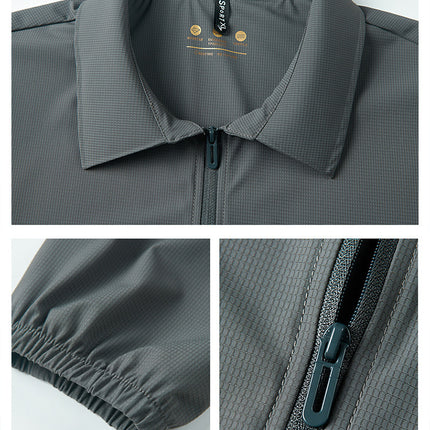 Summer light top men's 2025 new breathable sunscreen lapel UV-resistant administrative cadre jacket