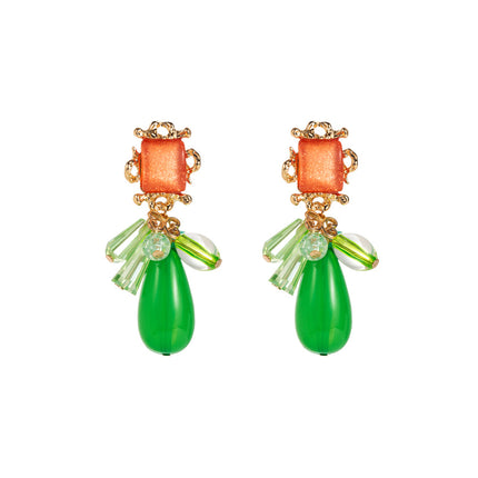 European and American fashion new vintage earrings exaggerated geometric resin drop earrings senior sense niche earrings wholesale