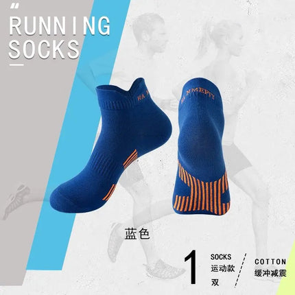 Men's and Women's Pure Cotton Mid-length Professional Sports Socks Mid-tube Deodorant Sweat-absorbent Breathable Thick Men's Sports Running Socks