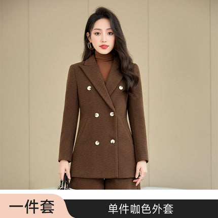 High-end Spring and Autumn Small Suit Jacket Women's Suit Business Wear Temperament Goddess Fan Fashion Dress OL Black Work Clothes