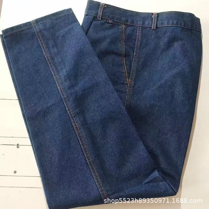 Welder Labor Protection Work Clothes Suit Men's Denim Long-Sleeved Thickened Anti-Scalding and Wear-Resistant Welding Clothes Construction Site Labor Protection Clothing Customization