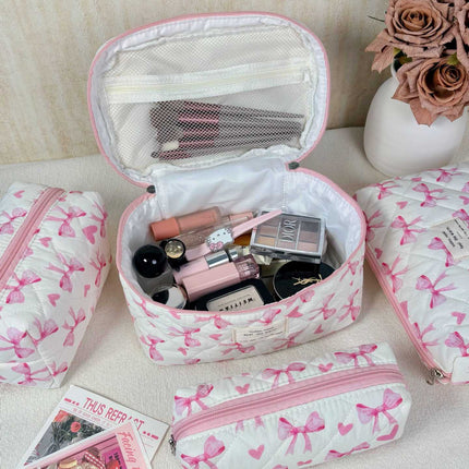 Cross-Border Best-Selling Polyester-Cotton Cosmetic Bag for Women, Large Capacity Travel Portable Toiletry Bag, Makeup Brush Storage Bag