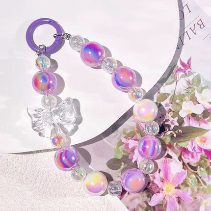Colorful Shell Candy Color Wings Love Beaded Mobile Phone Chain Handbag Jewelry Hanging Key Chain