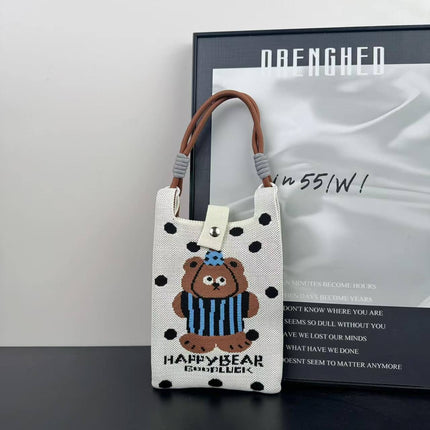 Cross-Border Mobile Phone Bag Woven Mobile Phone Bag Ins Style Woven Mobile Phone Bag Woven Tote Bag Douyin Hot Style