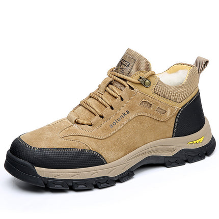 Winter wool snow boots men's cold-proof boots fur integrated Northeast thickened non-slip outdoor warm shoes waterproof cotton shoes