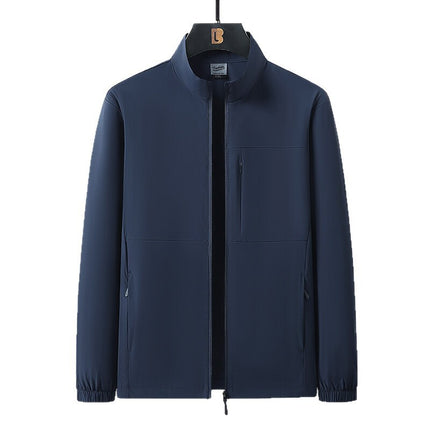 Men's Lightweight Breathable Stand Collar Jacket 2025 Summer New Men's Middle-Aged and Elderly Business Casual Jacket