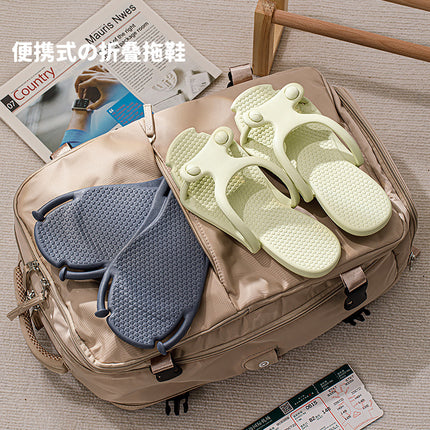 Folding Slippers Women's Detachable Travel Portable Hotel Bathing Beach Flip-Flap Slippers for Traveling Men