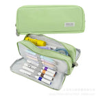 Oxford cloth double-open pencil case [green]