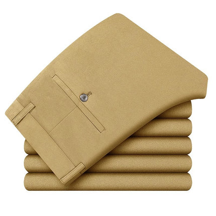 Wholesale middle-aged casual pants men's four sides high elastic fabric summer thin ice silk pants pants pants pants high waist breathable