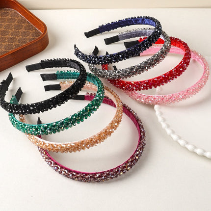 New Style Chanel Style Hair Hoop Women's High-end Sense Four-row Crystal Hair Accessories Sweet Girl's Presswith Hair Stamp Handmade Beaded Headband