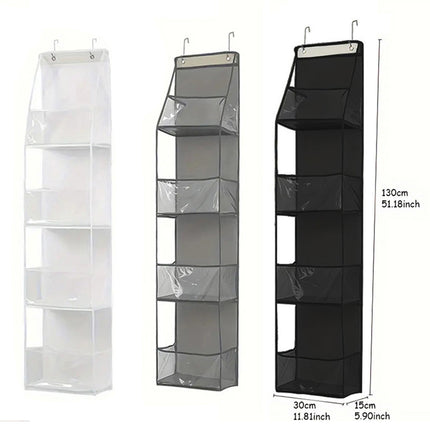 Wall-Mounted Storage Hanging Bag Behind the Door, Multi-Layered Dormitory Storage, Multifunctional Clothing and Toy Plastic Bag Storage Bag