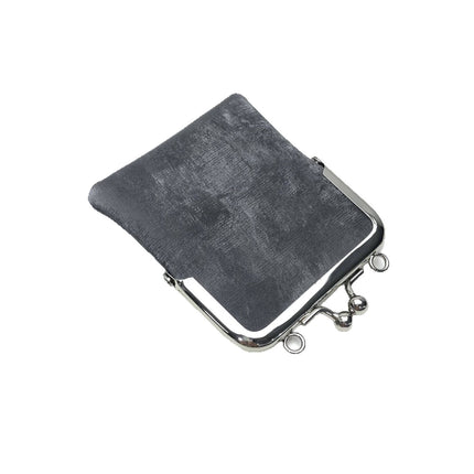 Satin Single Piece Mini Genuine Leather Coin Purse Lipstick Small Bag Buckle Storage Bag Open Buckle Crossbody Headset Bag