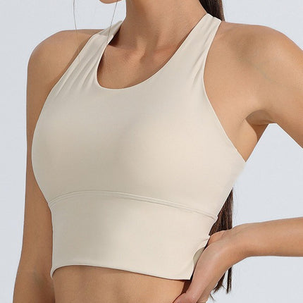 New Sports Underwear Women's Shockproof High Strength Running Fitness Yoga Suit One-piece Fixed Yoga Bra Vest
