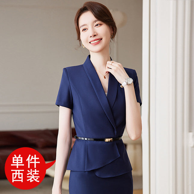 New Professional Suit suit Women's Dress Short Sleeve Suit Jewelry Shop Beauty Salon Hotel Front Desk Manager Work Clothes