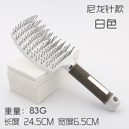 Factory Direct sales bristle big curved comb fluffy curly hair shape comb household hair massage comb oil head rib comb