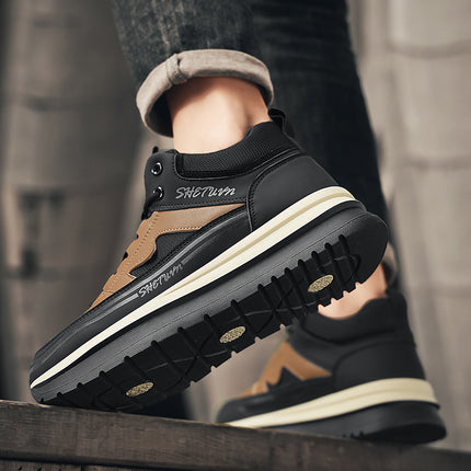 Leather Versatile Casual Microfiber Fashionable Spring Men's Shoes New Sports Shoes Retro Men's Trendy 2025
