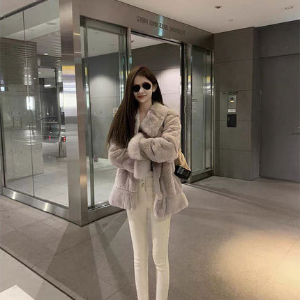 Wuuus [Korean women's leggings] white high waist fleece-lined pipe pants women's autumn and winter nine Denim pants slim