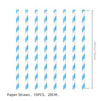 Blue striped straw-10pcs