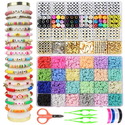 European and American Cross-border 24-grid Clay Bead Bracelet Making Kit 3mm23 Color Bead Bracelet Making DIY Jewelry Kit
