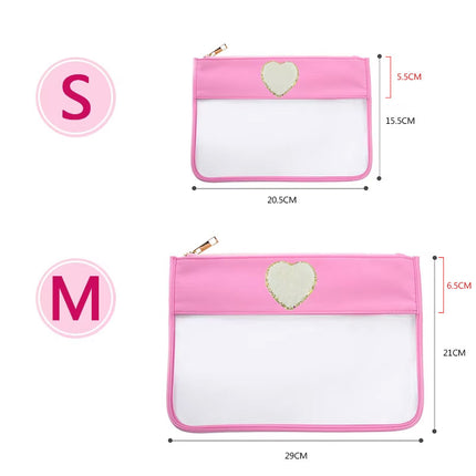 Large Capacity PVC Transparent Cosmetic Bag Beach Waterproof Wave Dot Transparent Cosmetic Bag Household Storage Food Bag