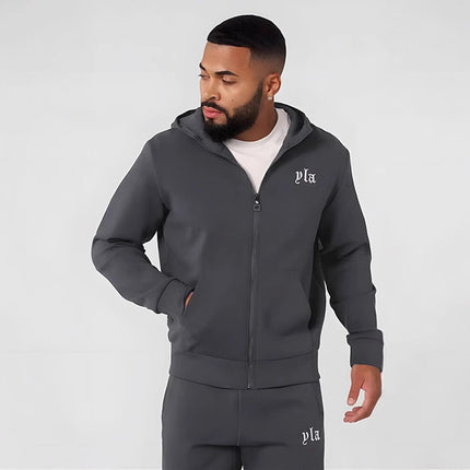 Cross-border New YOUNGLA Casual Hooded Cardigan Sweater Men's Loose Gym Running Training Sports Long Sleeve