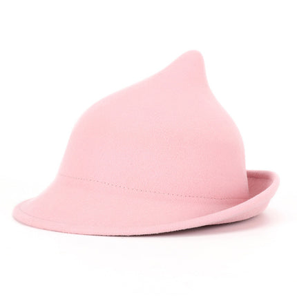 European and American Personalized Magic Hat Pointed Felt Hat Magic Hat Halloween Stage Performance Hat Rolled Edge Wool Witch Hat