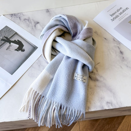 Solid Color Scarf Women's Winter 2024 New Big Brand Korean Style Cashmere Wool Winter Warm Neck Shawl Ins Card