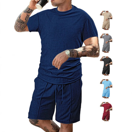 2025 Cross-Border American Muscle Sports Fitness Short-Sleeved Suit Men's Basketball Autumn Running Training Towel Cloth Stripess